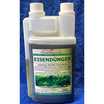 Schwaben-Aquaristik flüssiger Eisendünger 1000ml für 10.000 Liter Aquarienwasser